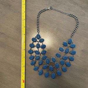 Blue sparkly statement necklace